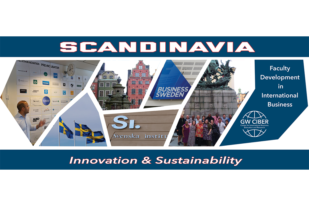 flyer for GW-CIBER 2023 faculty development program in Scandinavia