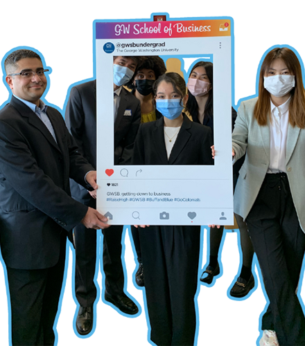 students participate in the GWSB 2022 undergraduate case competition