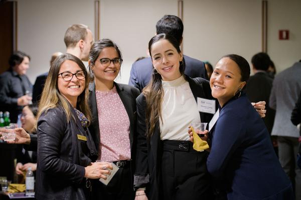 graduate students at a GW School of Business roundtable event